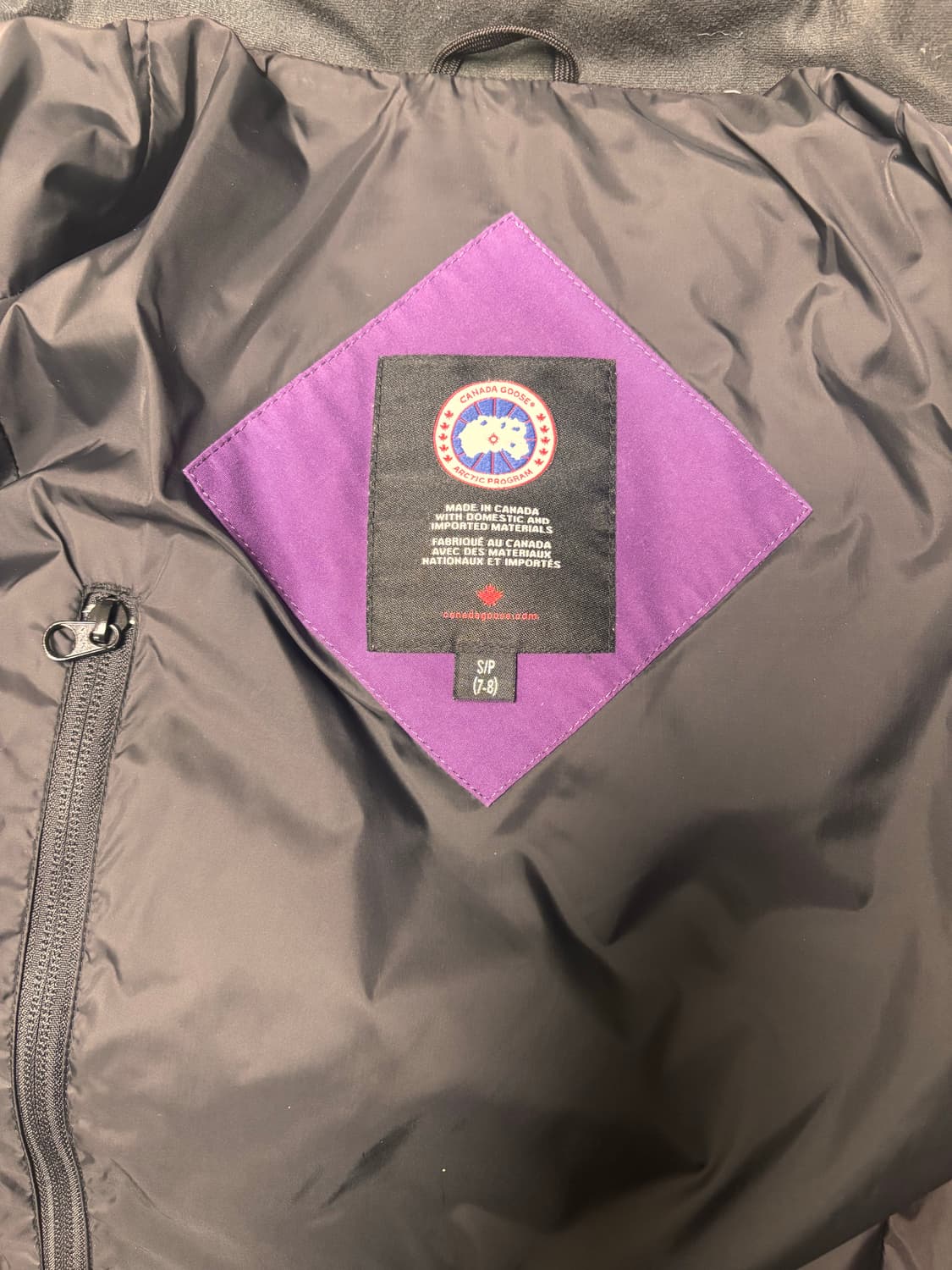 캐나다구스 퍼플 패딩 S(7-8) 상품이미지4