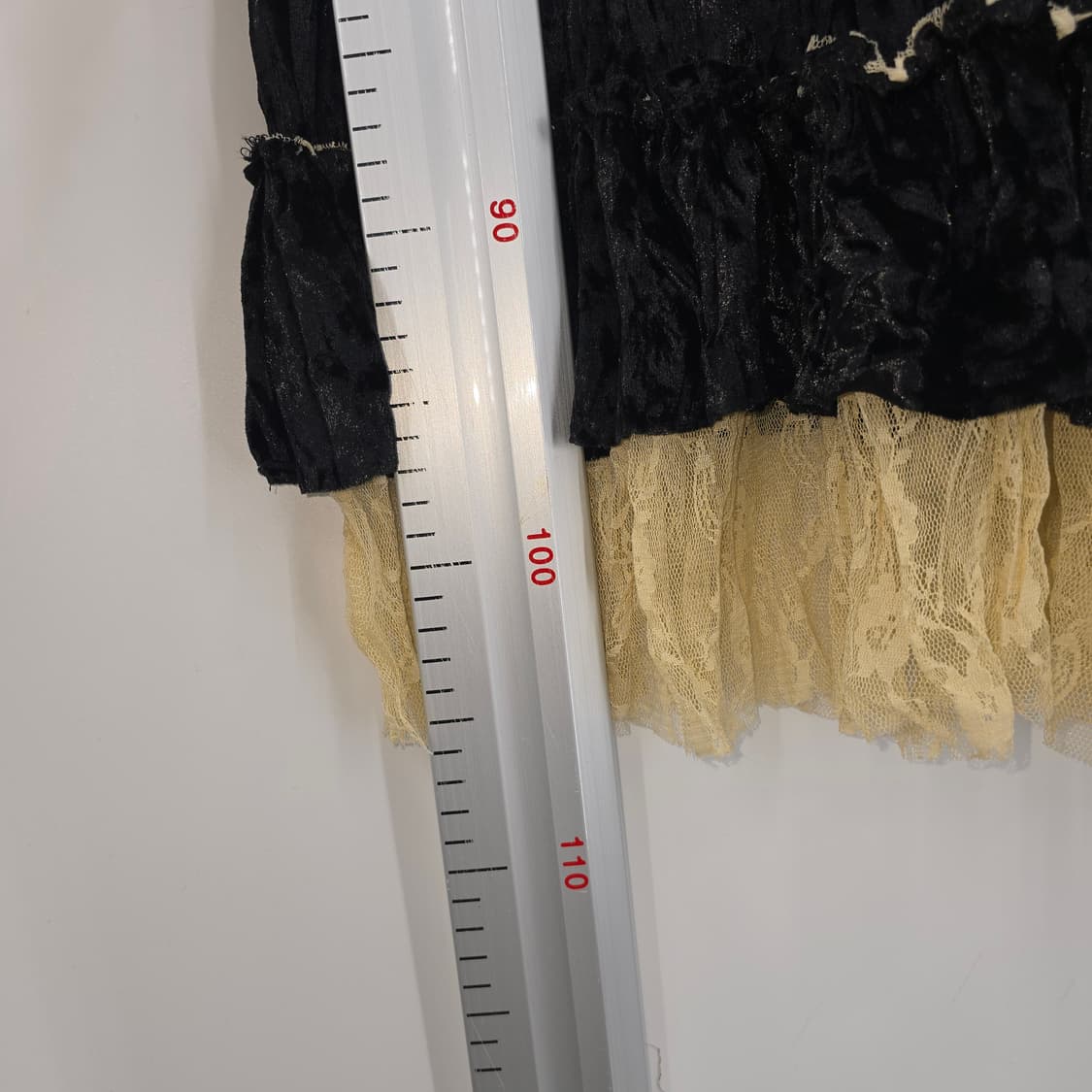 일본 빈티지 블랙 벨벳 레이스 롱 슬립 원피스 상품이미지6