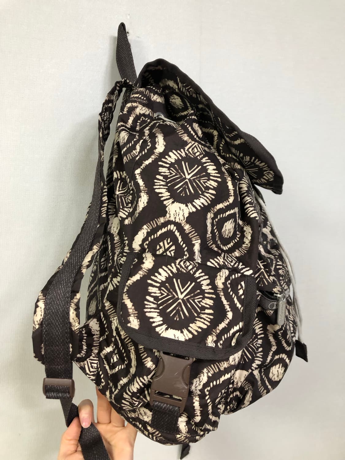 레스포삭 생활방수 에스닉패턴 복조리 백팩 배낭 _ 브라운 상품이미지3