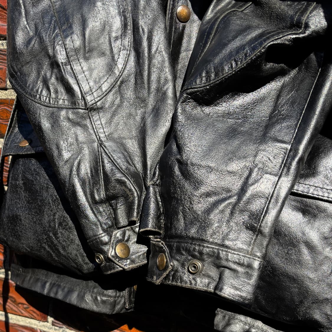 90's Sasch 3D 포켓 레더 자켓 상품이미지9