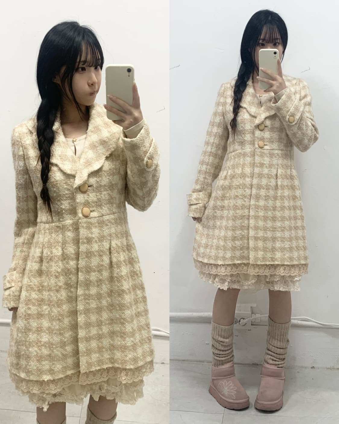 [LD PRIME] 히메갸루 레이스 핑크 코트 상품이미지1