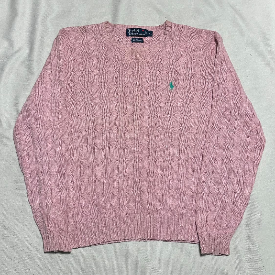 XL 폴로랄프로렌 핑크 캐시미어 케이블 니트 상품이미지2