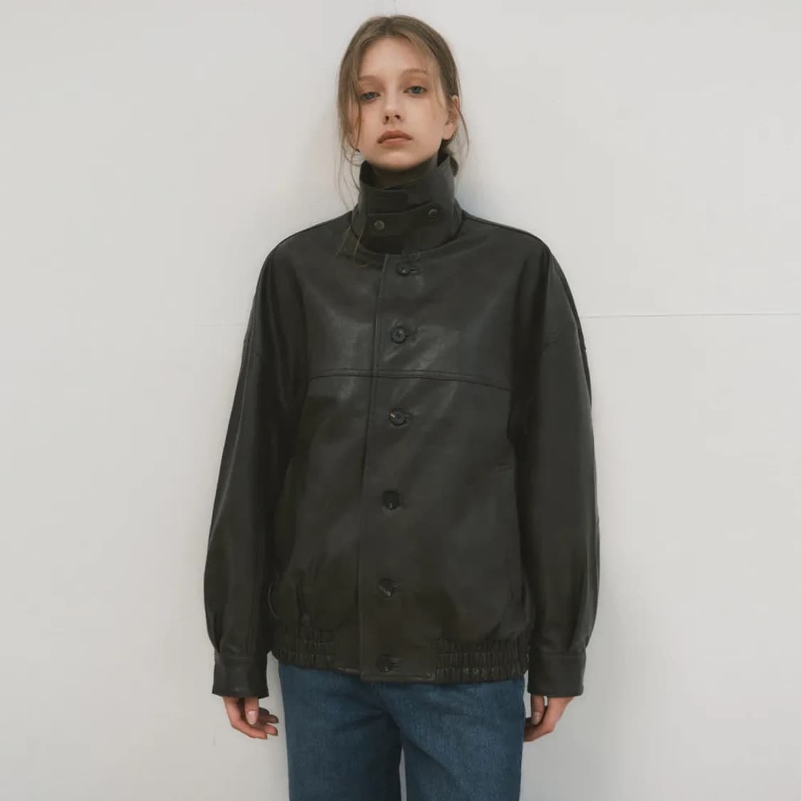 WednesdayOasis 아뜰리에에디션 W/ 투웨이비건레더자켓 브라운m 상품이미지4