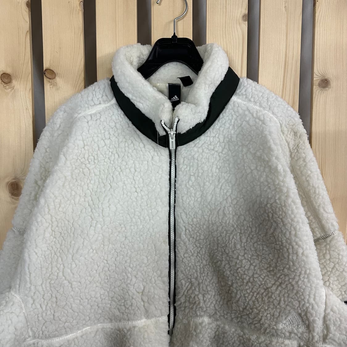 (XL) 아디다스 아이보리 양털 쉐르파 플리스 자켓 후리스 상품이미지5