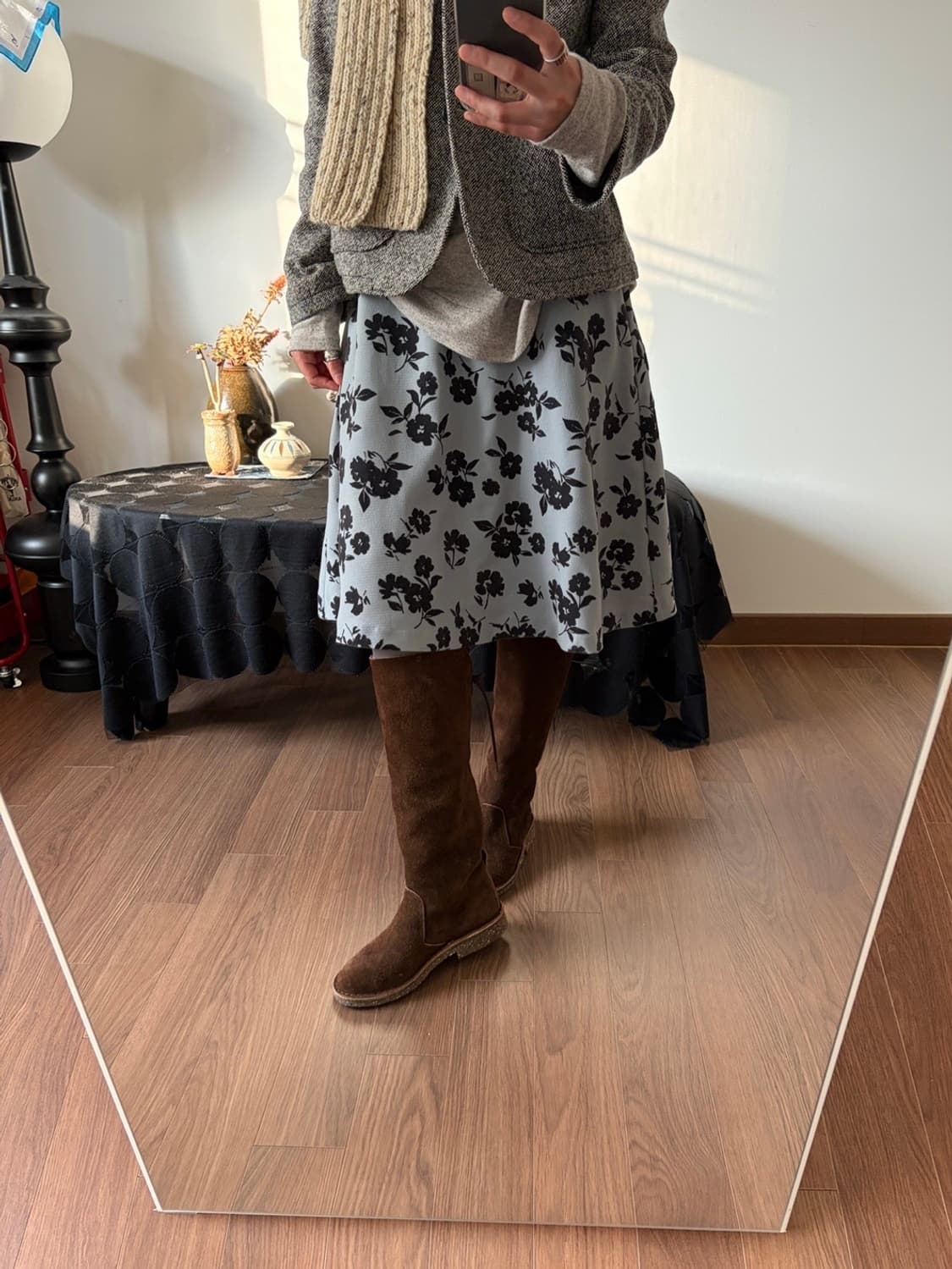 flower patterned midi skirt 상품이미지4