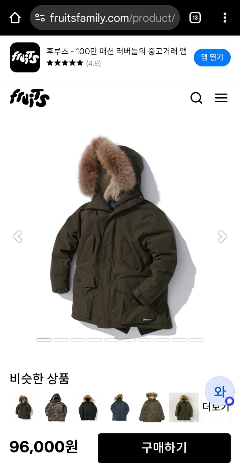 펜필드 아메리칸 후삭 다운 패딩 카키 L 상품이미지7