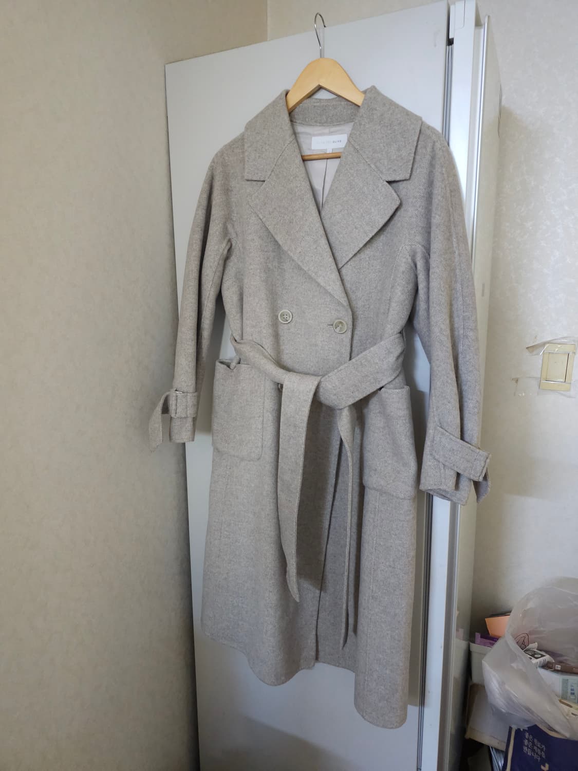 올리브데올리브 양모 핸드메이드 롱코트 상품이미지1