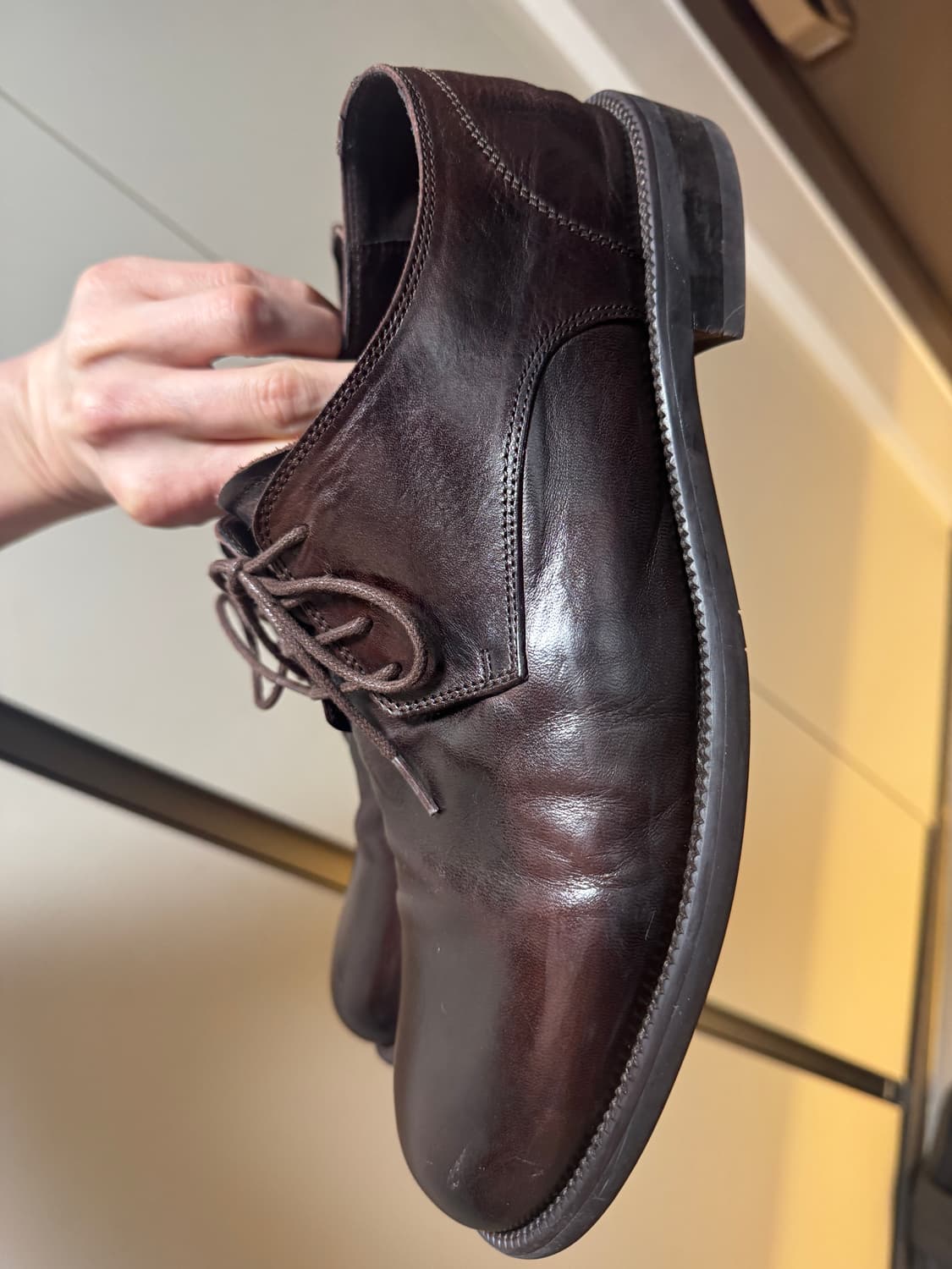 홀리 홀스하이드 컴포트 더비 슈즈 브라운 구두 285사이즈 판매 상품이미지3