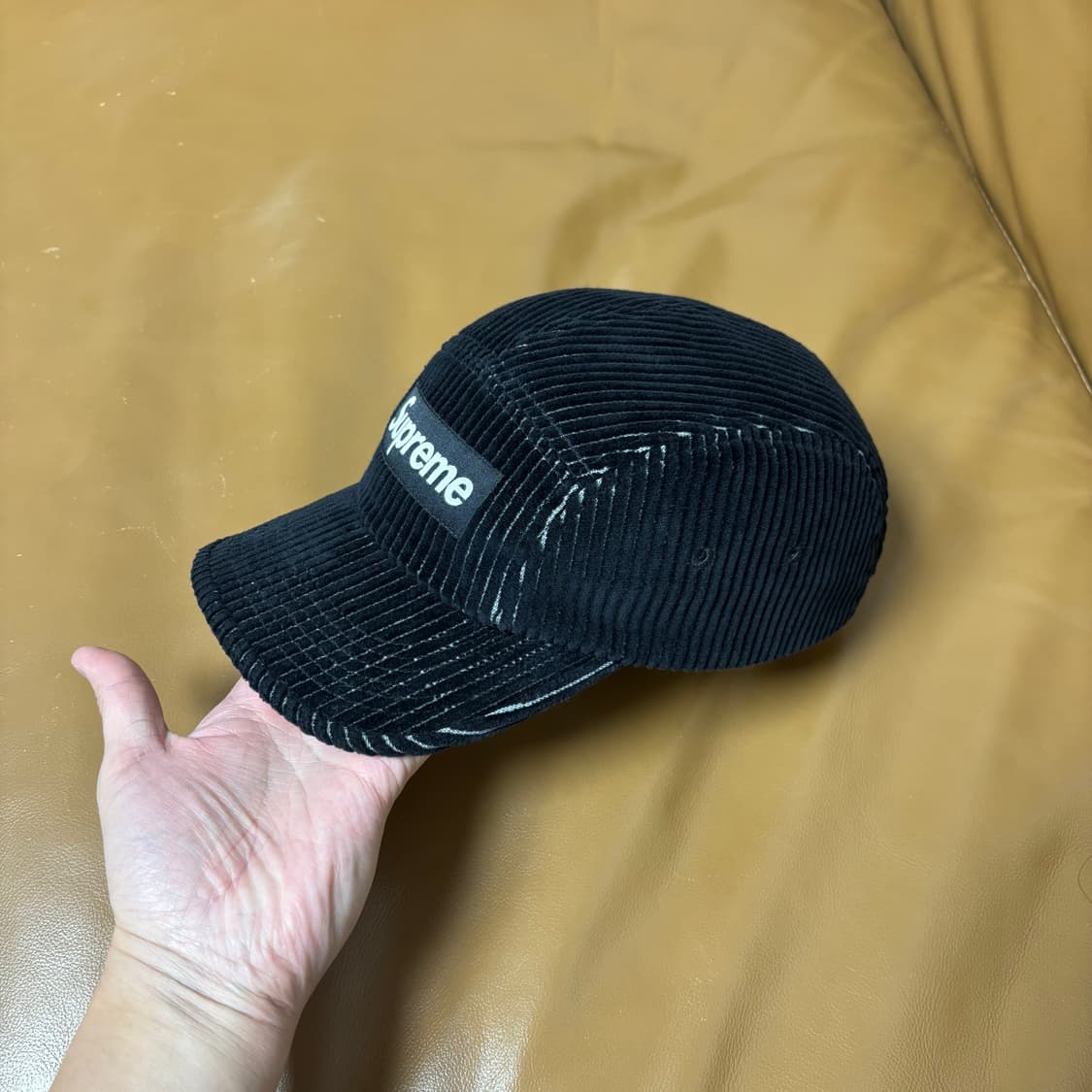 슈프림 캠프캡 모자 박스로고 23SS 코듀로이 투톤 블랙 상품이미지5