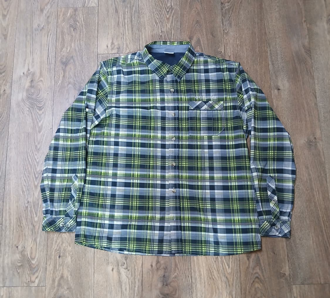 컬럼비아 블랙 형광 체크셔츠 상품이미지1