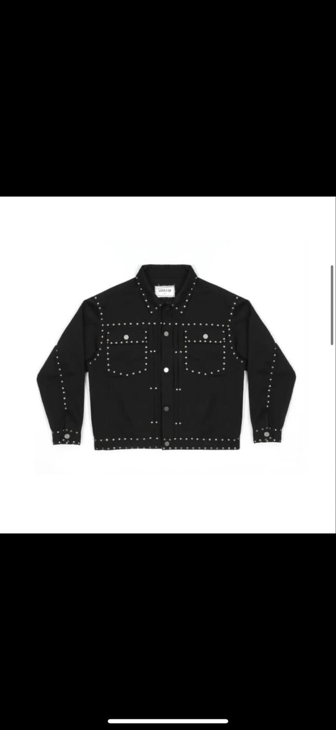 창모 Libilly 블랙 스터드 데님 자켓 L 새상품 상품이미지2