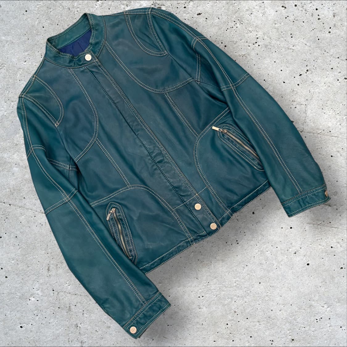 [6] MCM 엠씨엠 빈티지 레더 가죽 블루종 자켓 C961 상품이미지1