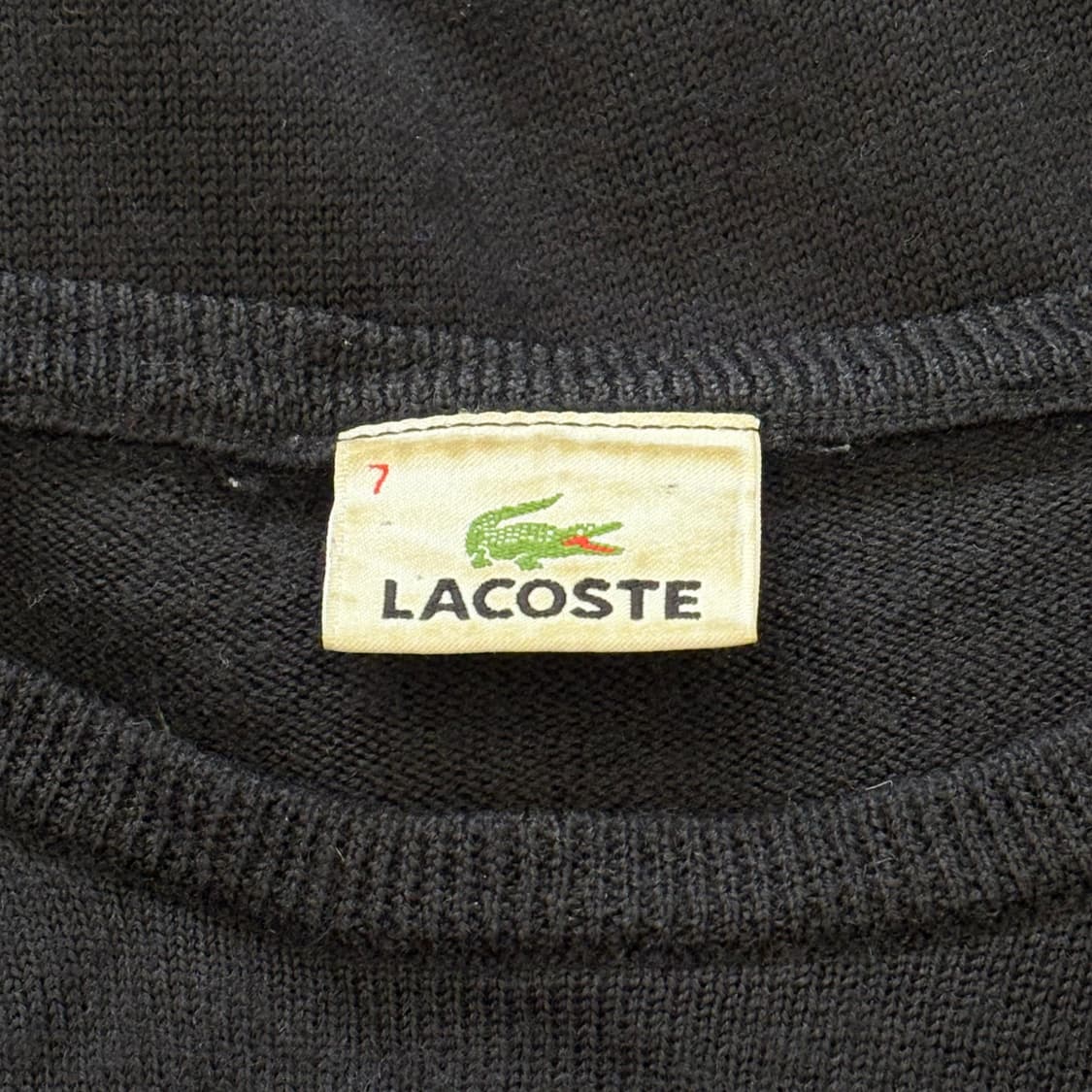 Lacoste 로고자수 블랙 라운드넥 니트 상품이미지3