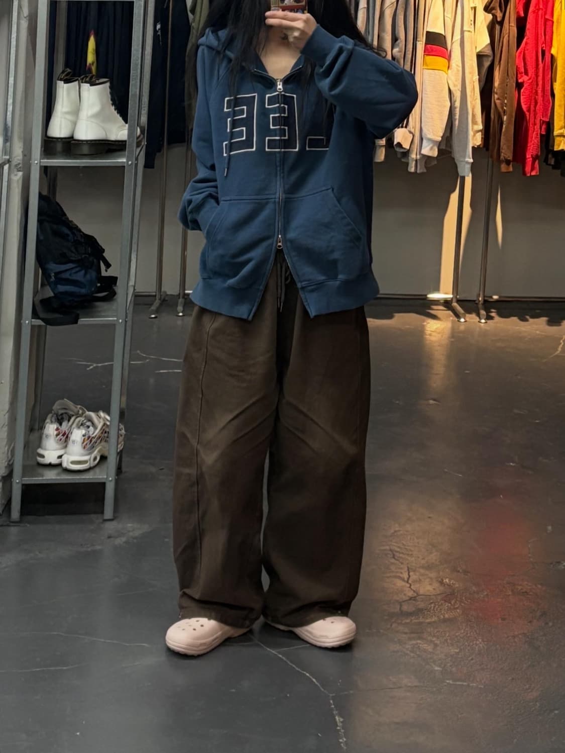 리 데님 아플리케 후드집업 A3076 상품이미지1