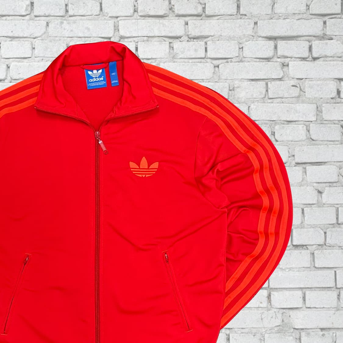 아디다스 구형 파이어버드 오렌지라인 레드 빈티지 져지 90 상품이미지1