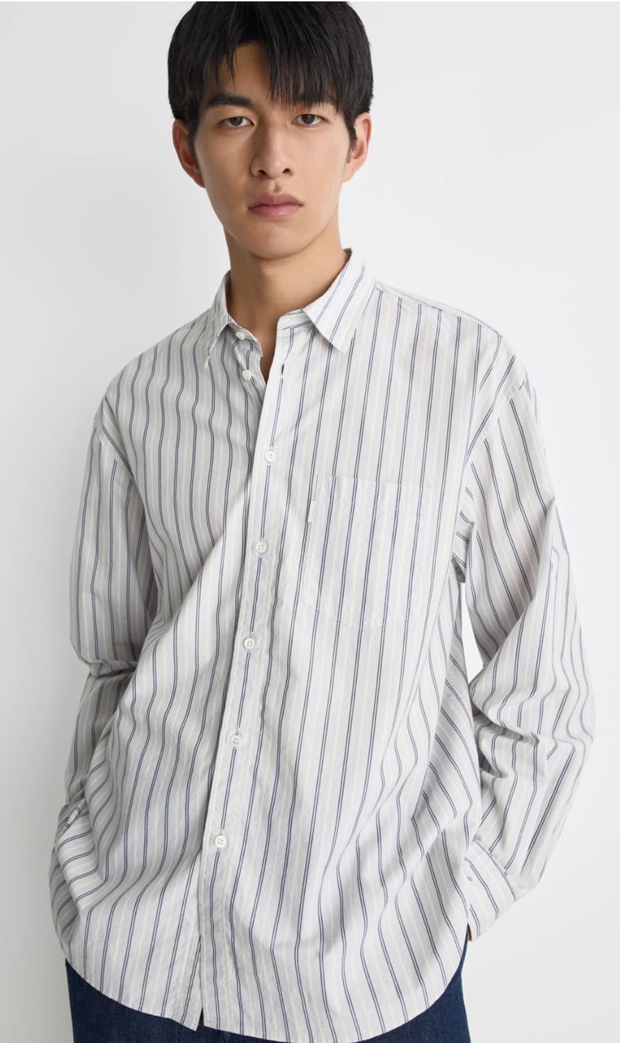 포터리 컴포트 셔츠 블루 스트라이프 2 상품이미지2