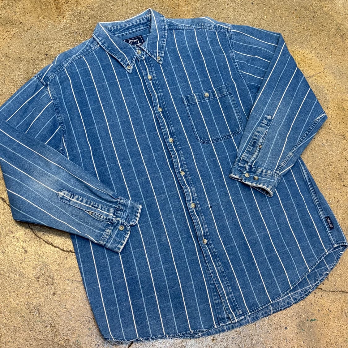 90s 미국 빈티지 체로키 스트라이프 청남방 데님셔츠 상품이미지2