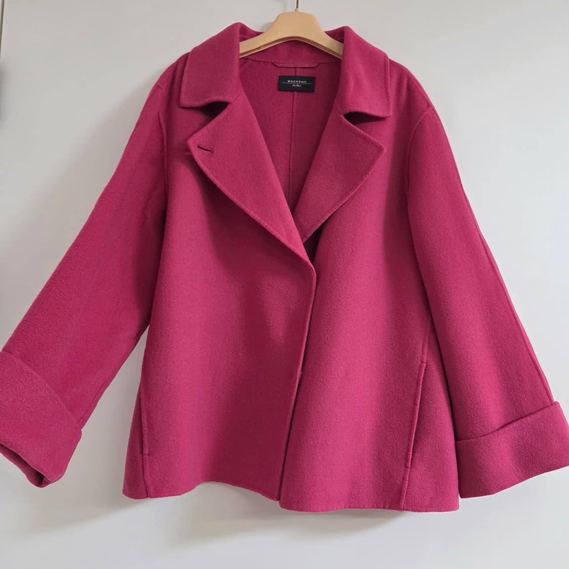 위켄드 막스마라 버진 울 혼방 A라인 루즈핏 하프 코트 상품이미지2