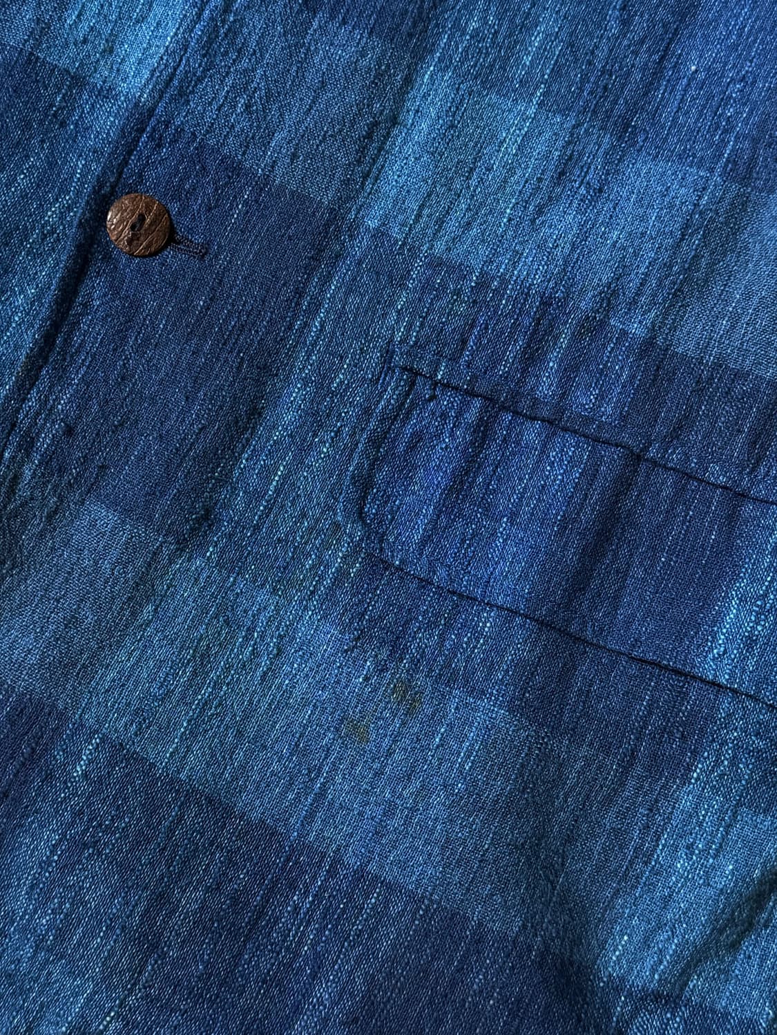 90s MENS BA-TSU 체크 인디고 블루 워크 자켓 (105) 상품이미지7