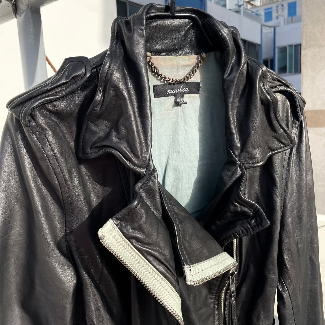 muubaa 더블 레이어드 라이더 자켓 상품이미지3