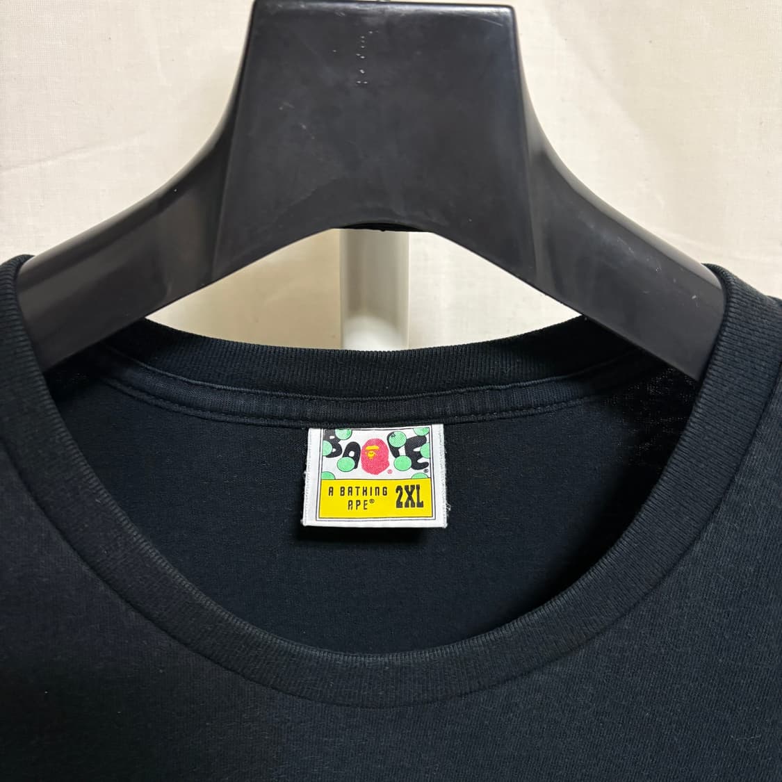 베이프 네온 컬리지 반팔티셔츠 / 블랙, 2XL 상품이미지4