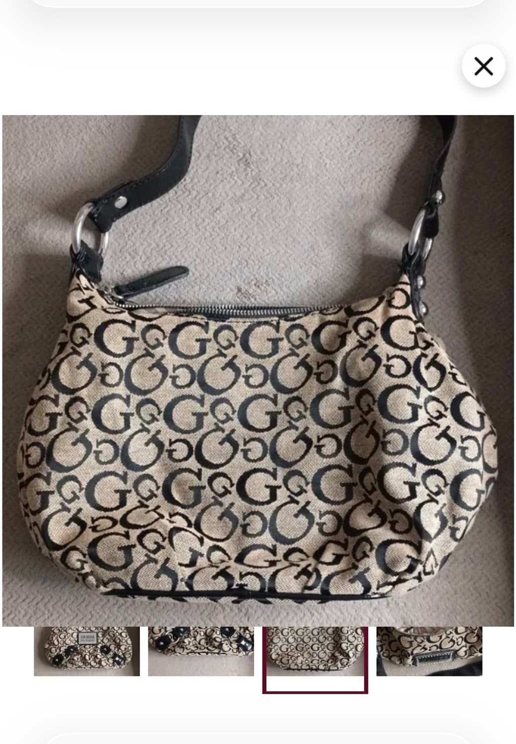 게스 Y2K 2000s 갸루 빈티지 미니백 호보 숄더백 모노그램 상품이미지3