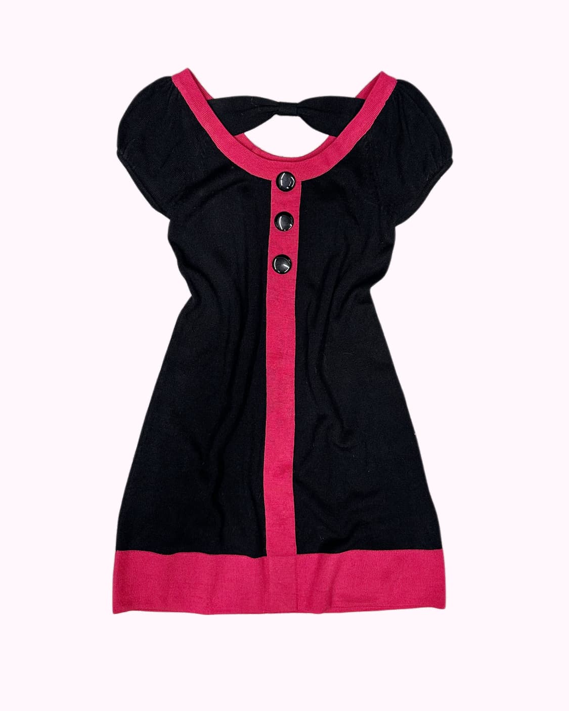 kitsch black pink ribbon dress 상품이미지1