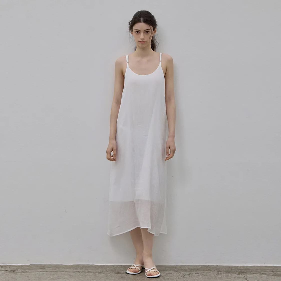[르 스튜디오] SHIRT + SLIP DRESS SET WHITE 상품이미지3