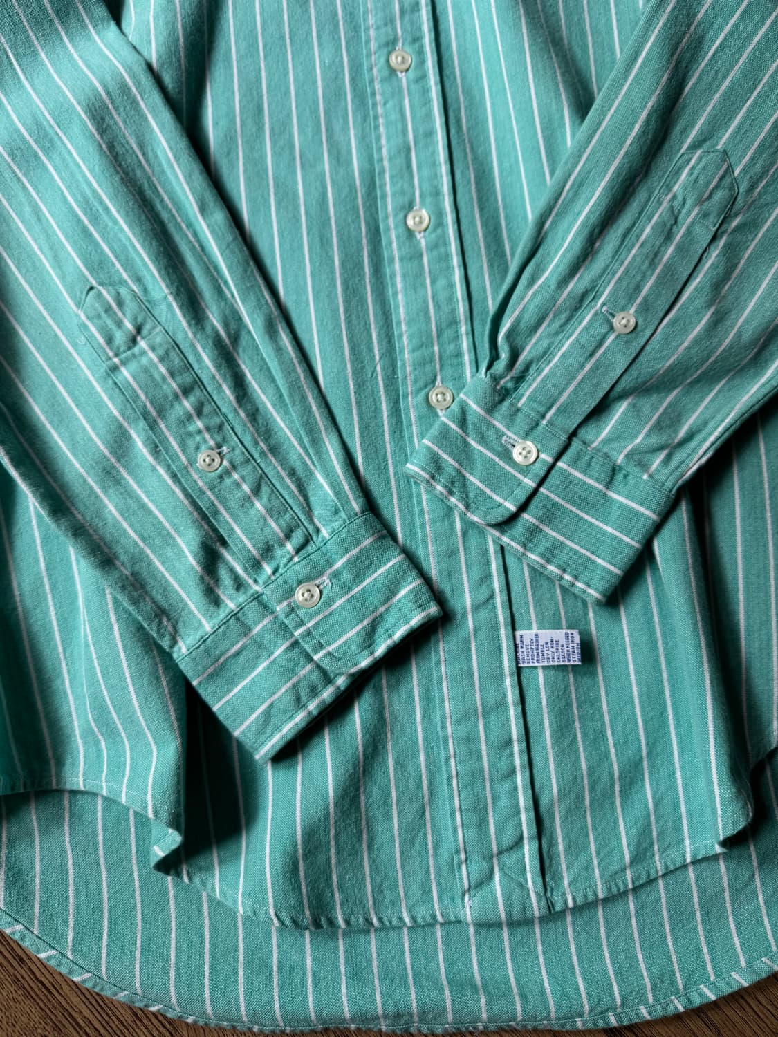 [L]90's 폴로 랄프로렌 스트라이프 애플민트 옥스포드 셔츠 상품이미지5