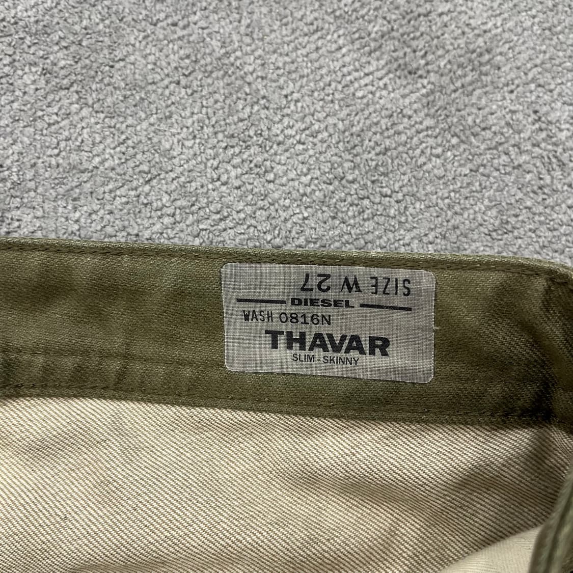 27 디젤 THAVAR 올리브 그린 슬림데님 상품이미지10