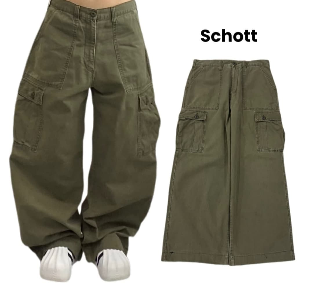 Schott 쇼트 밀리터리 와이드 탄창 포켓 카고팬츠쇼트 밀리터리 와이드 상품이미지1