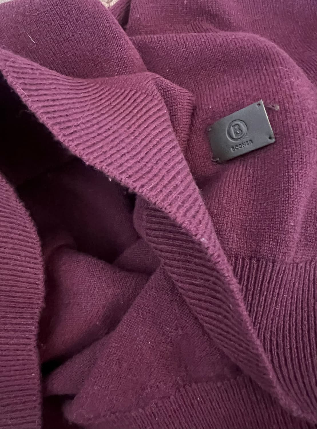 보그너 남성 버건디퍼플 캐시미어100 터틀넥니트 상품이미지6