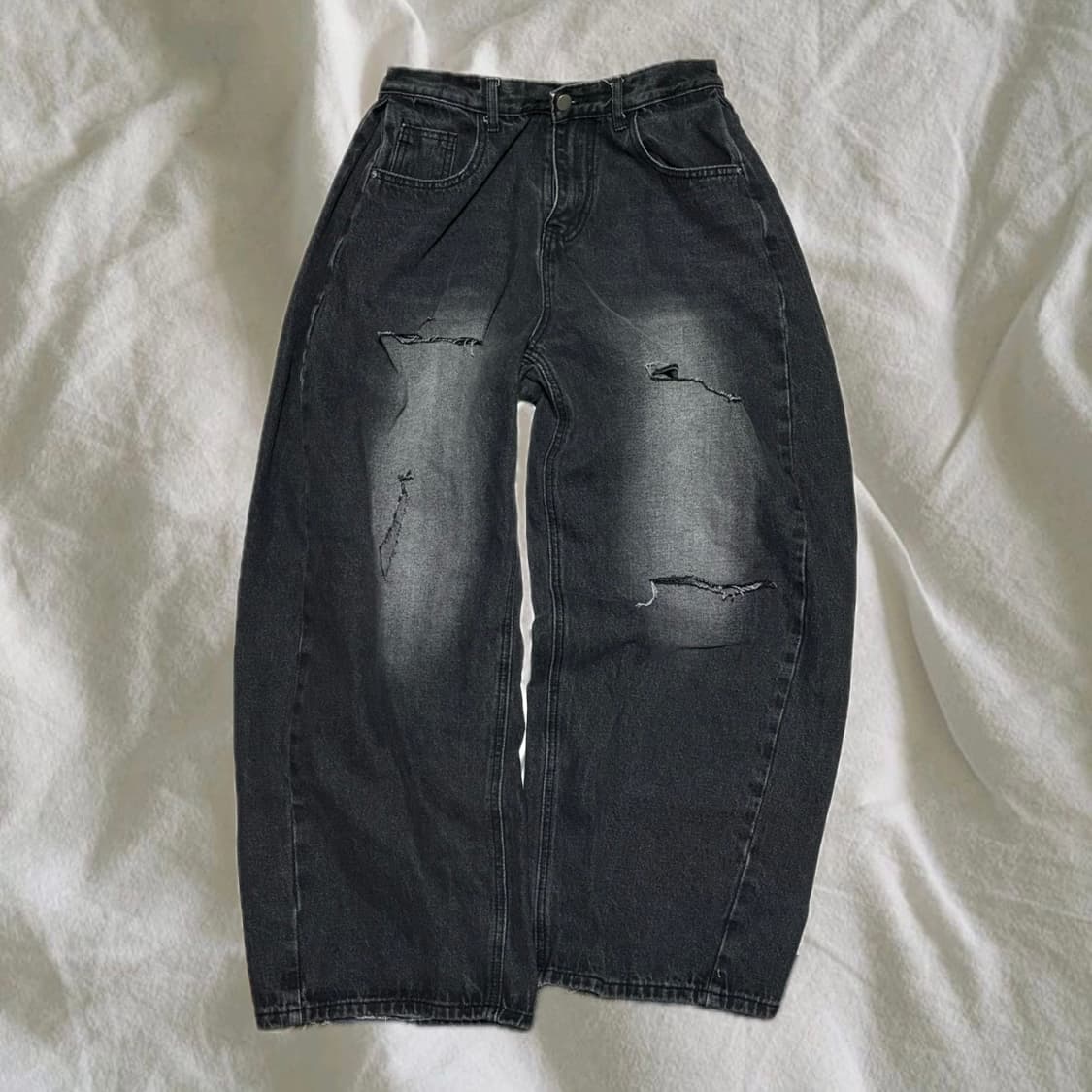 흑청 워싱 데님 찢청 상품이미지1