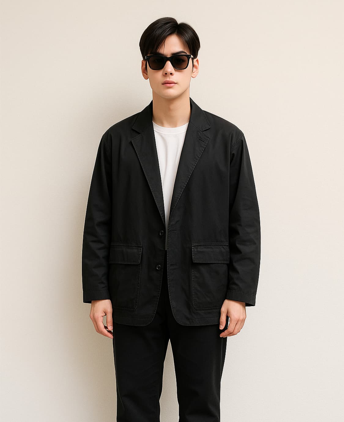 모이프 블랙 포켓 유니폼 코튼 자켓 상품이미지1
