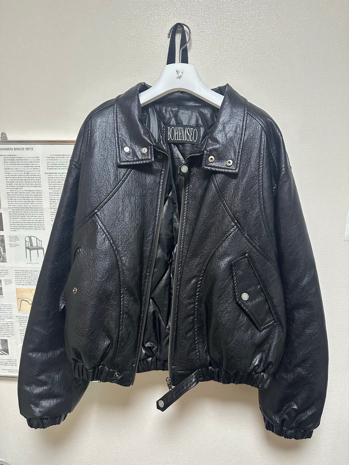 보헤미안서울 하이넥 모토자켓 오버핏 상품이미지4