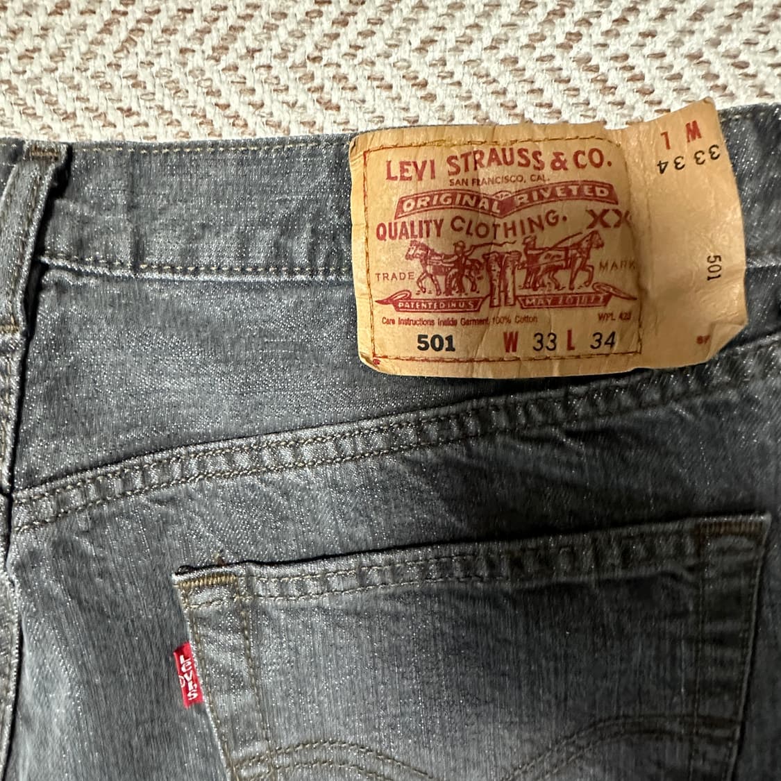 LEVI'S 501 washed black denim pants 상품이미지3