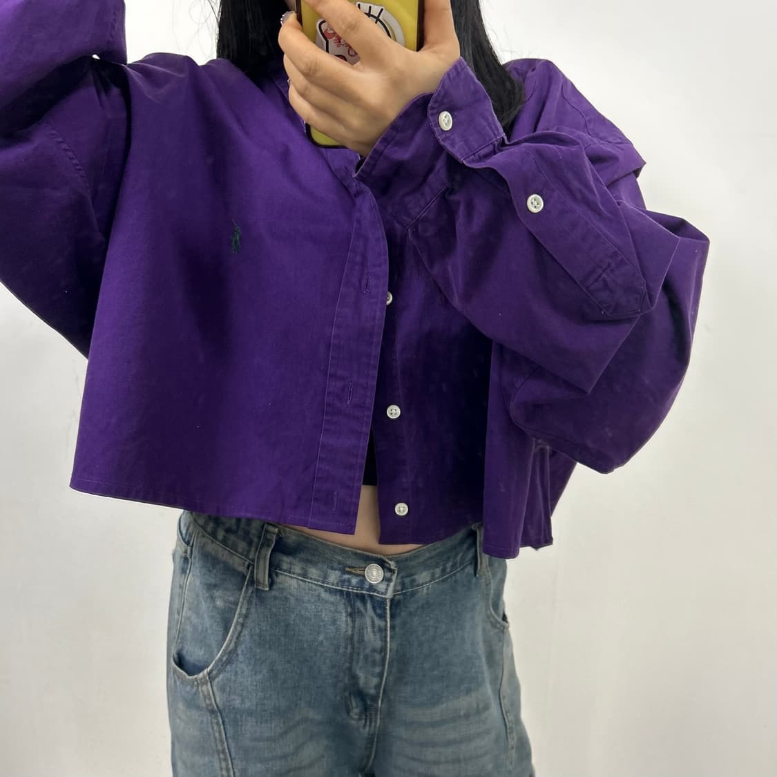 폴로 커스텀 크롭 셔츠[1738] 상품이미지2