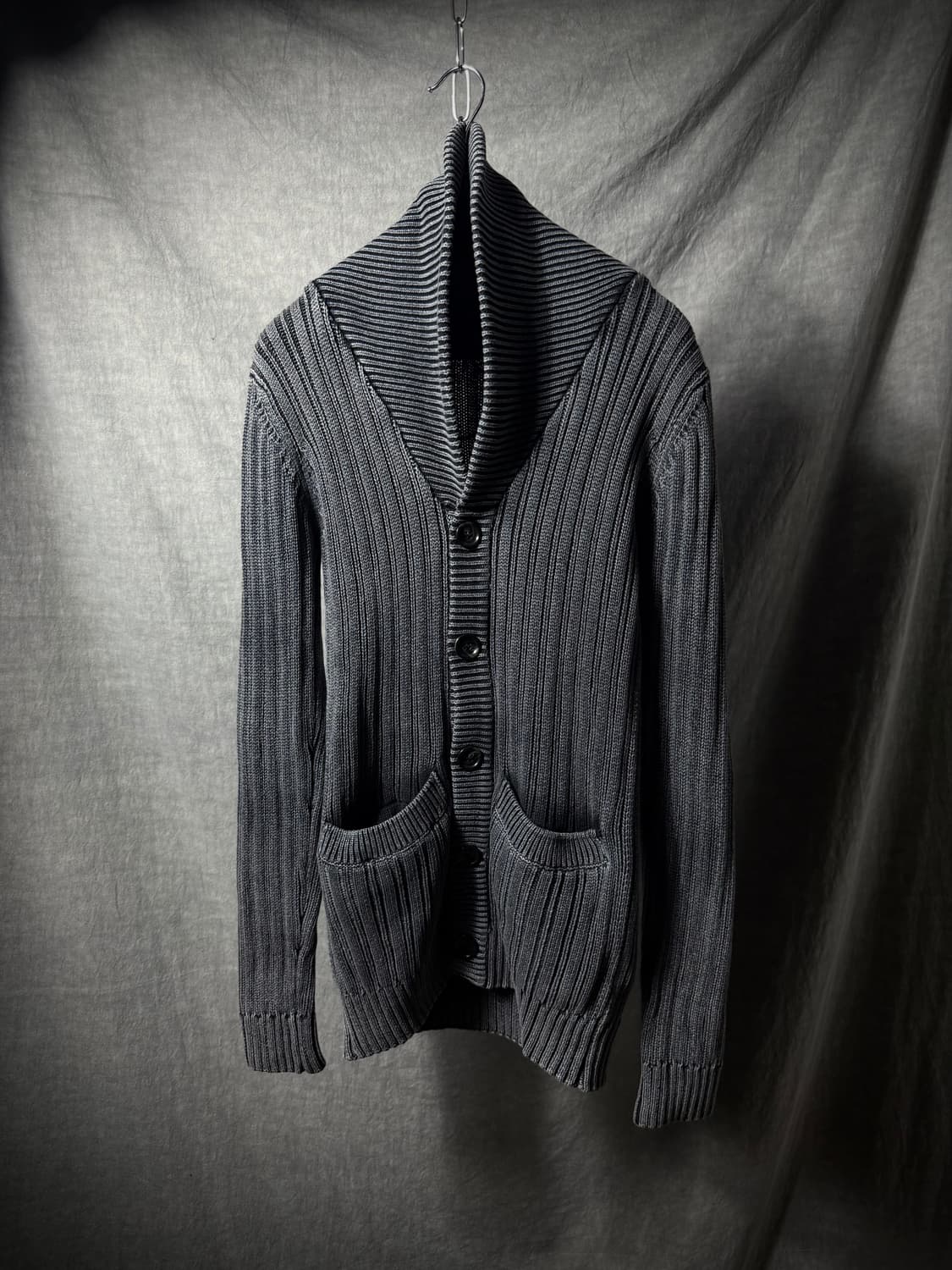 FUGA Washed Shawl Collar Knit Cadigan 상품이미지2