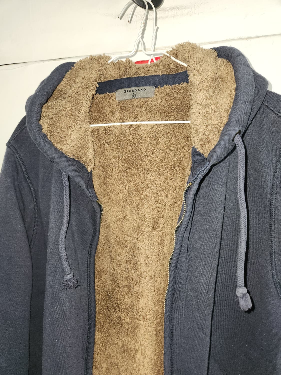 지오다노  털안감 네이비 후드 집업 XL 상품이미지3