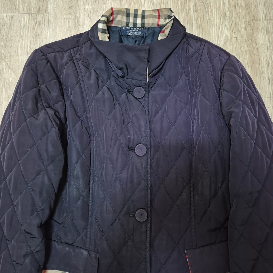 버버리 런던 노바체크 배색 롱 퀼팅자켓 XL(105) 상품이미지2