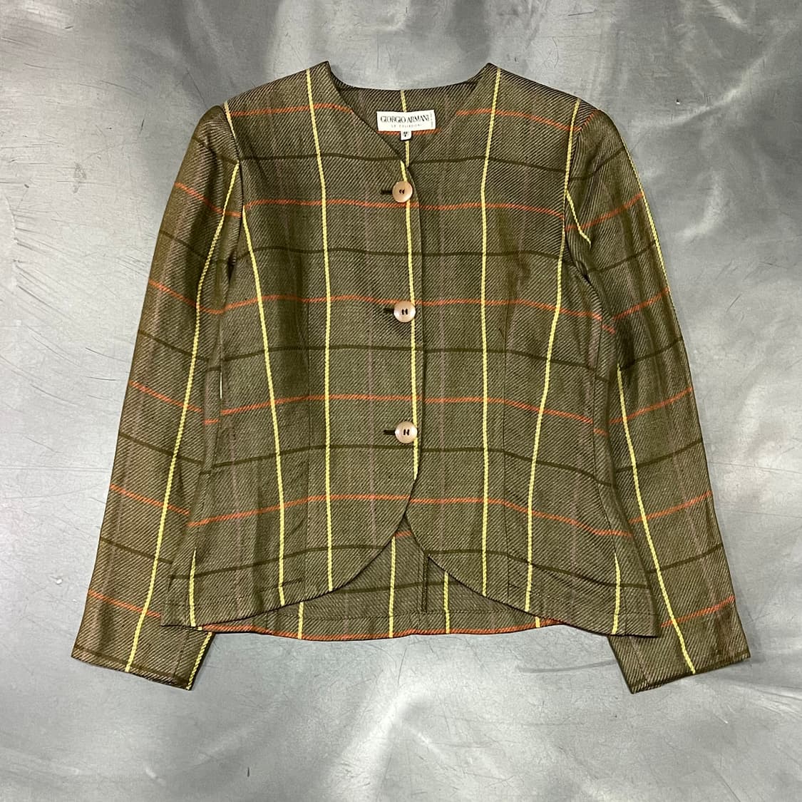  조르지오 아르마니 스트라이프 논카라 자켓 y15929 상품이미지1