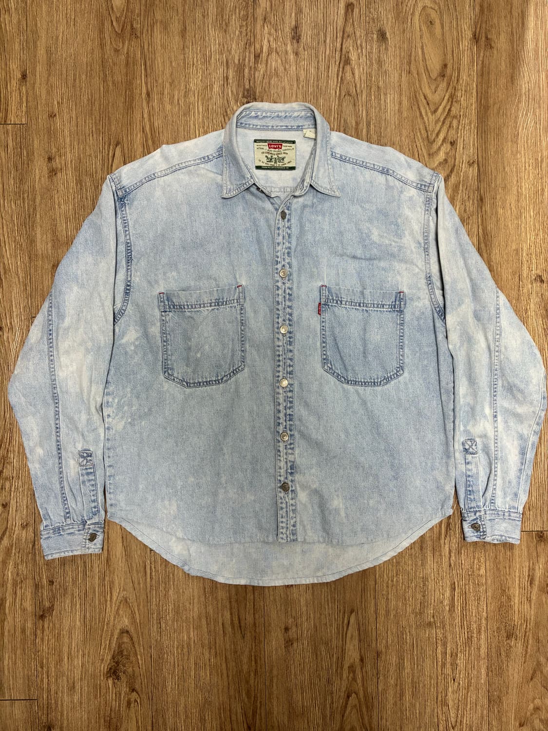리바이스 워싱 데님 셔츠 웨스턴 셔츠 연청 M 상품이미지1