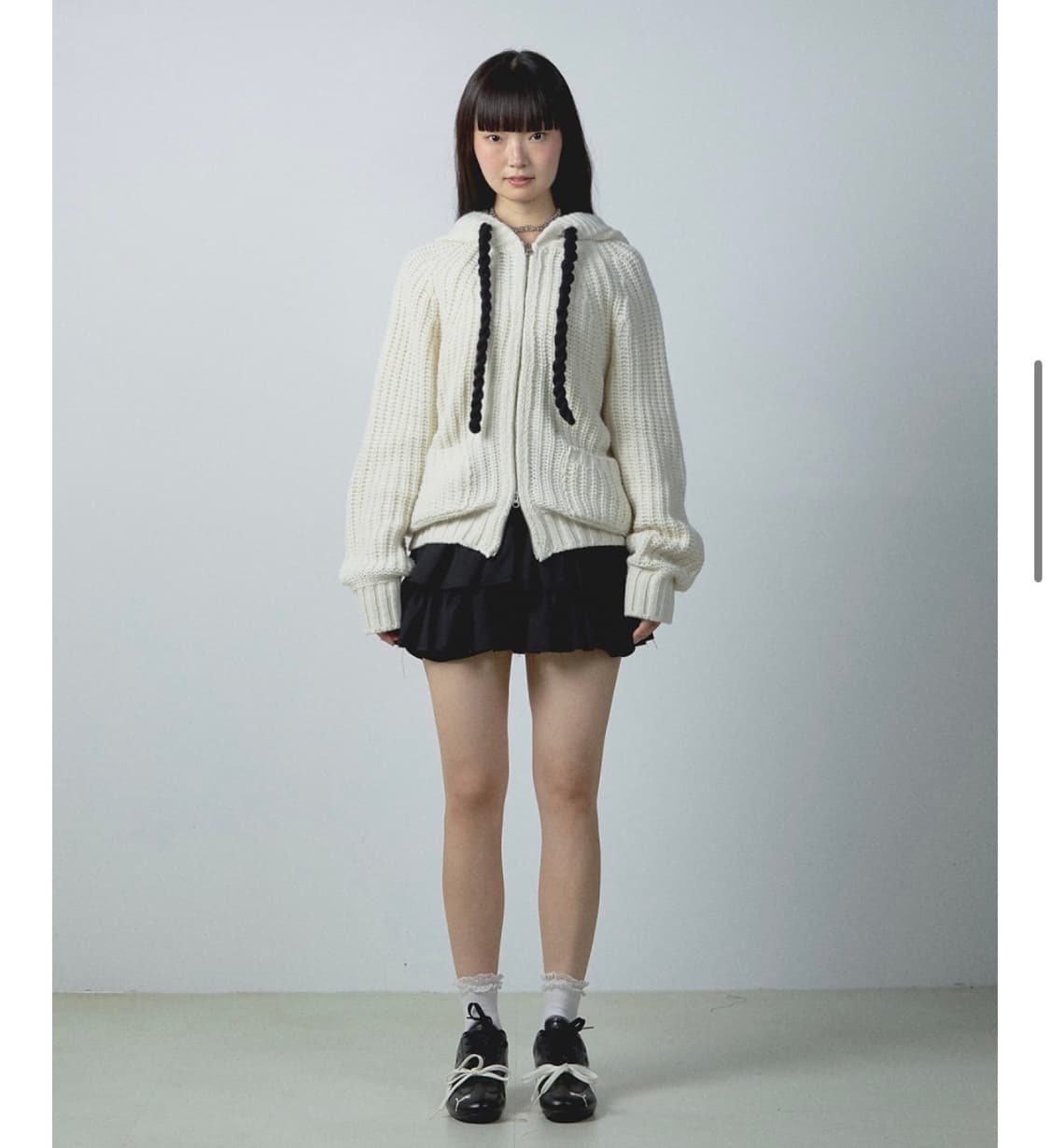 유희 youhee 니트 후드집업 상품이미지1