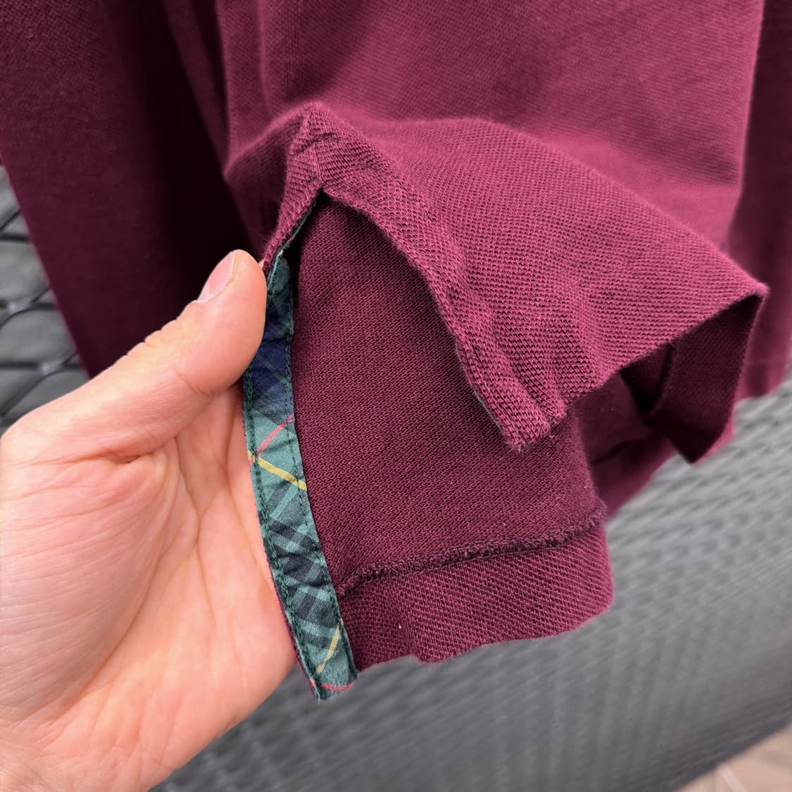 폴로 헌팅 테마 PK 롱슬리브 카라티 플랩포켓 사이드트임 디테일 버건디 상품이미지6