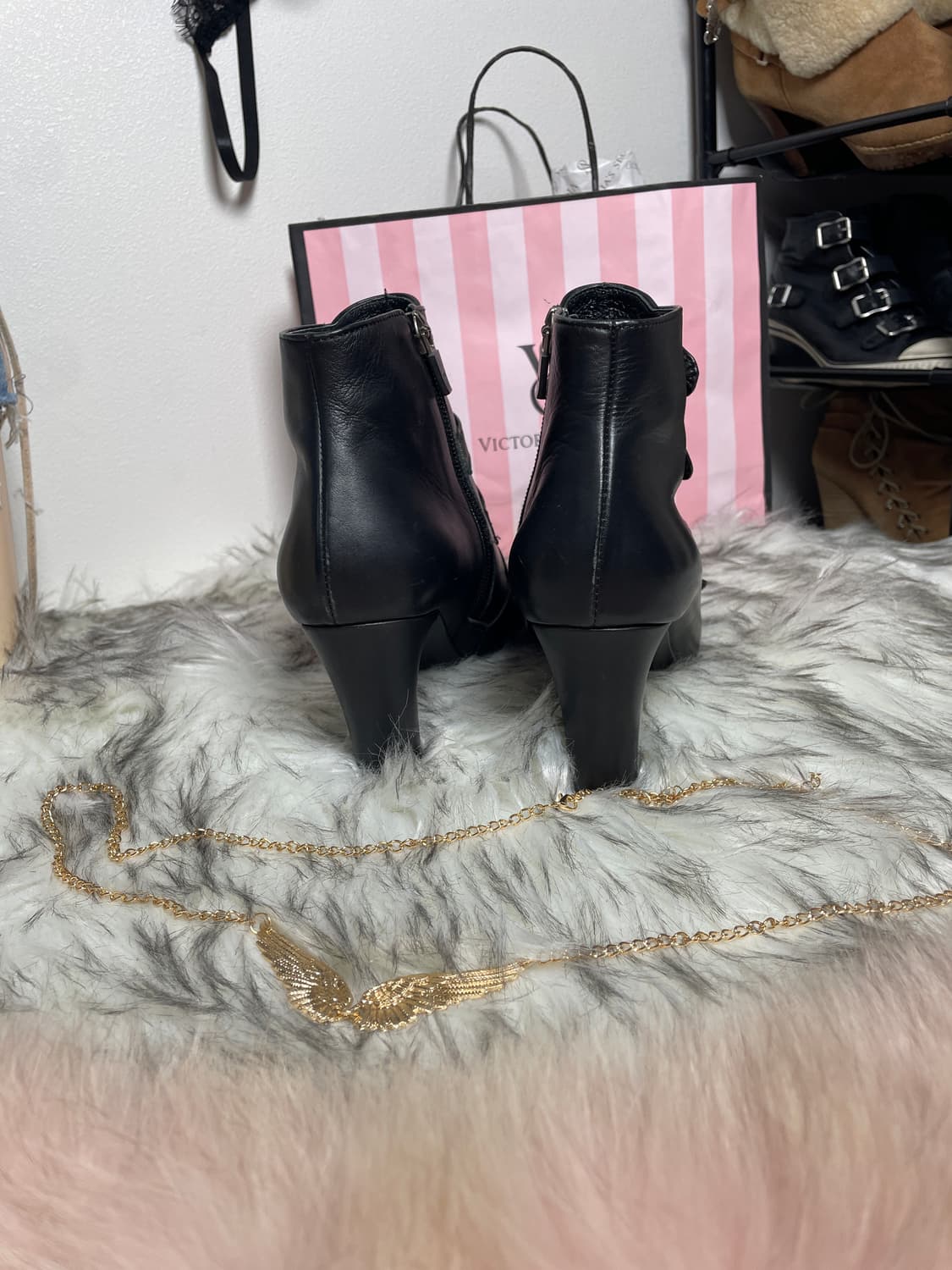 GO CCE 골드 버튼 앵클 부츠 힐 구두 상품이미지5