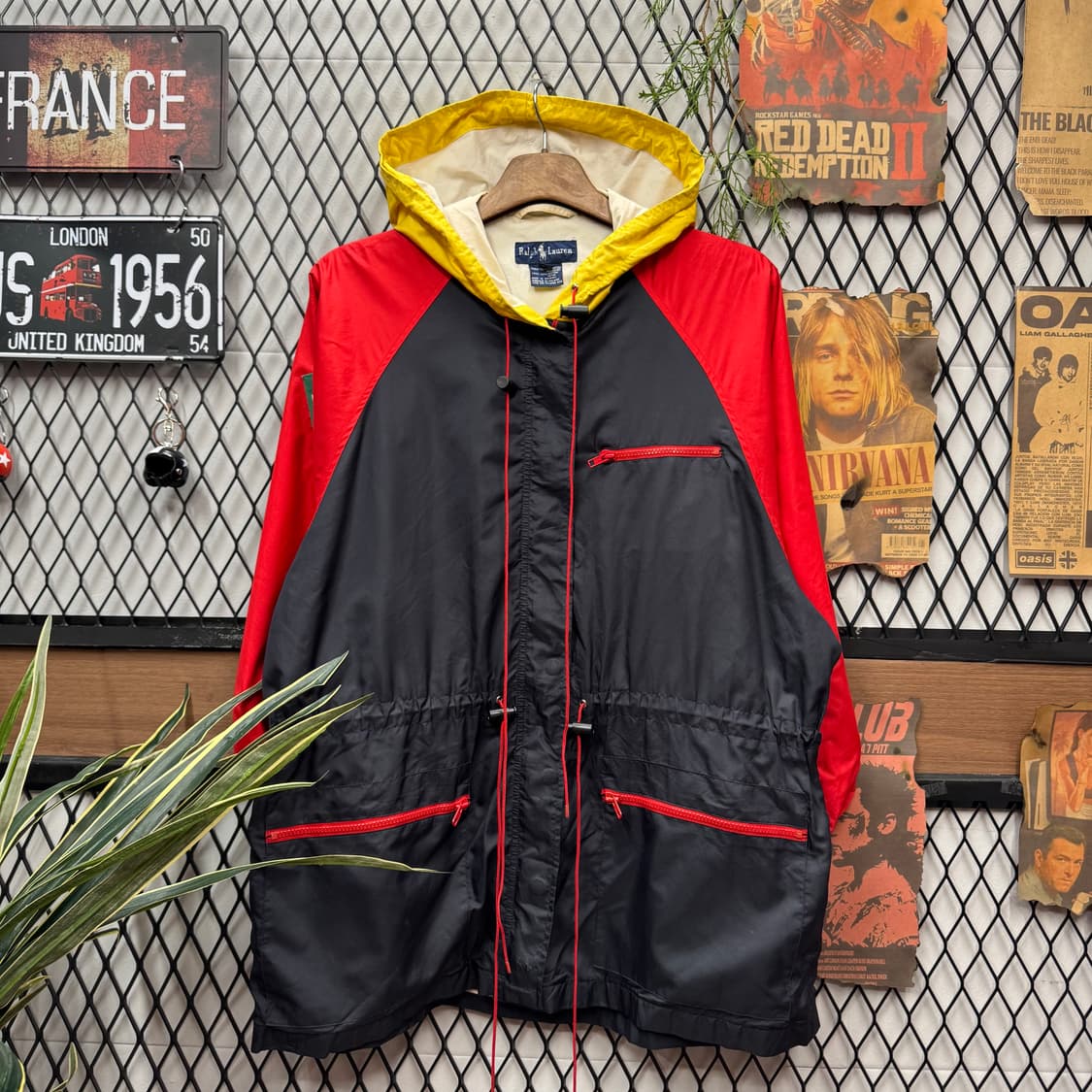 90s 폴로 랄프로렌 아노락 후드 바람막이 P-93 패치 포인트 네이비 상품이미지1