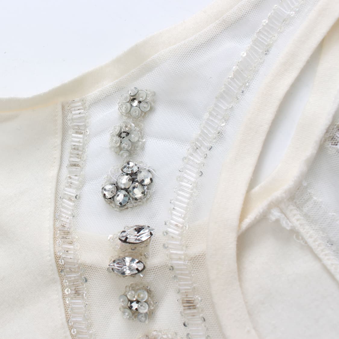 디올 Dior 빈티지 비즈 장식 자수 슬리브리스 나시 티셔츠 상품이미지10