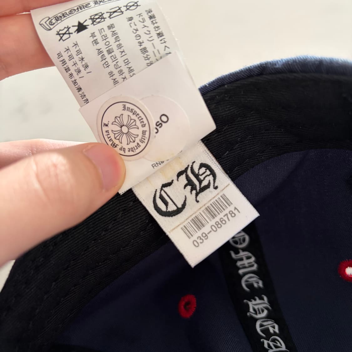 레어) 크롬하츠 세메터리 가스 스테이션 세메터리 캡 모자 네이비 OS 상품이미지9