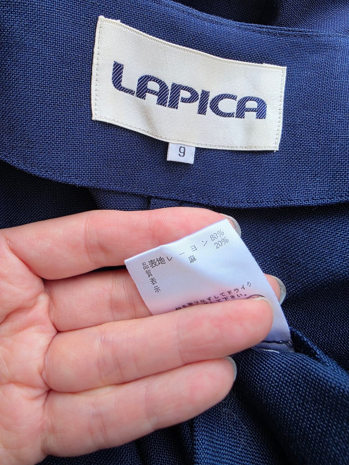 LAPICA 네이비 린넨 반팔 자켓(코인 단추) 상품이미지6