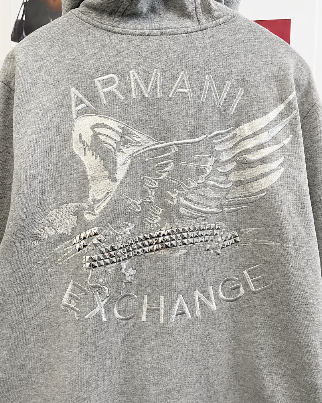 알마니 익스체인지 백로고 그레이 후드집업 상품이미지8